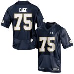 Notre Dame Fighting Irish Men's Daniel Cage #75 Navy Blue Under Armour Authentic Stitched College NCAA Football Jersey AFK7499DM